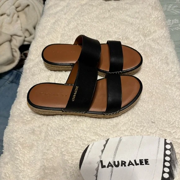 Coach Black Slide Sandals - Picture 2 of 7